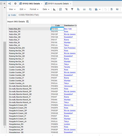 1.7.3.2 Import into SYS08 SKU Details module .